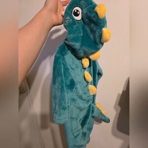 Teal Dinosaur Costume with Yellow Spikes